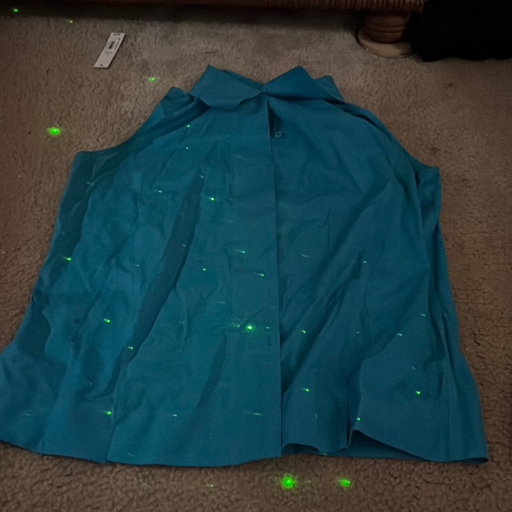 Blue Sleevless Button-Up/Button Vest